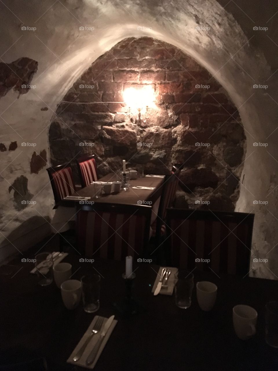 Inside a restaurant 