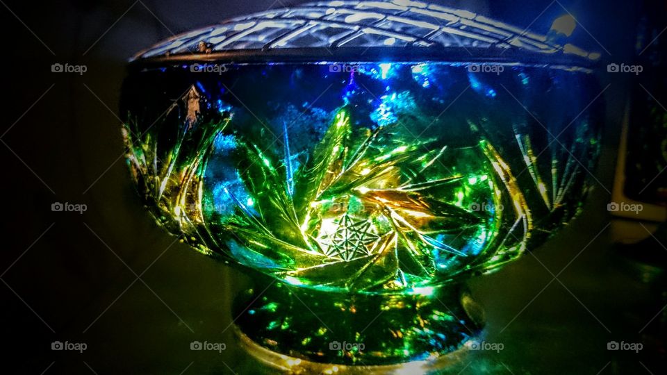 stary night. part of my artwork glass painting on crystal