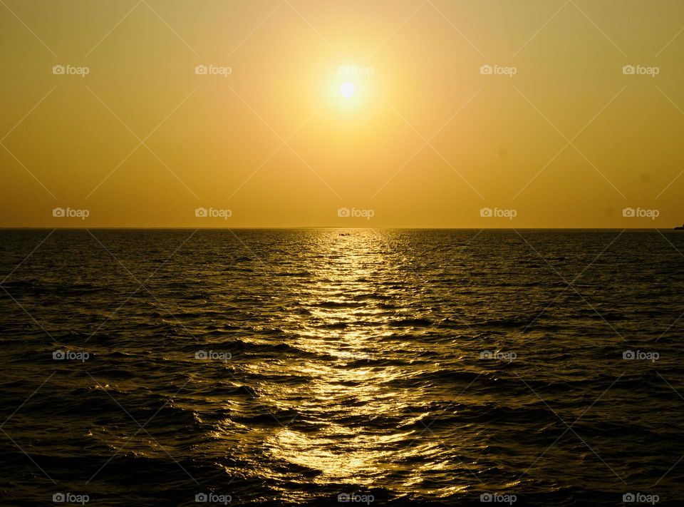 Sunset from the ferry on our way to Isla Holbox. 