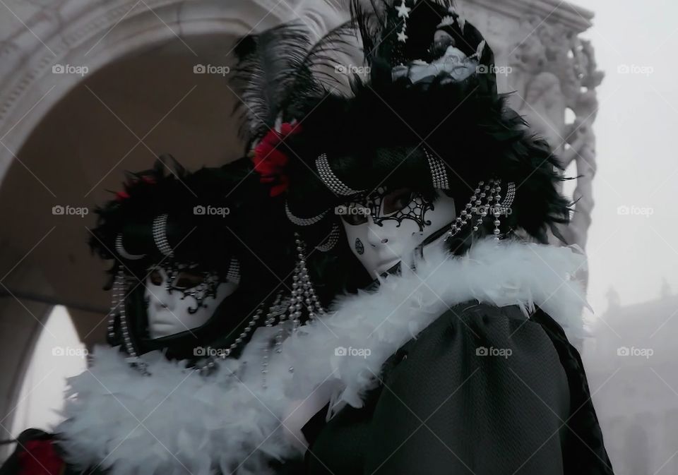 Carnevale di Venezia. Maschere in posa.