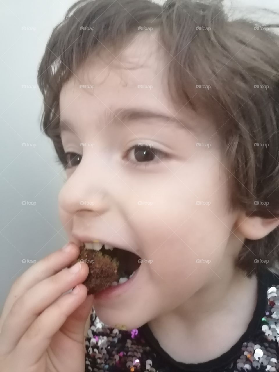 A child is eating