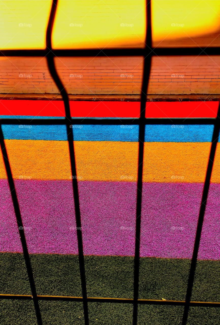 Pista Cesped artificial de colores: Polideportivo.