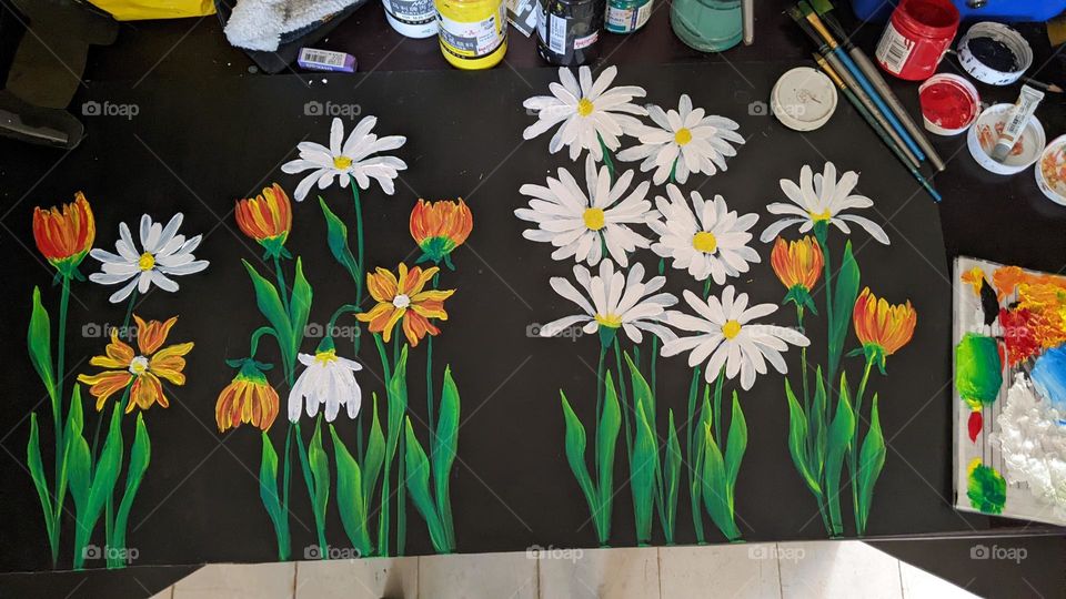 white flower painting