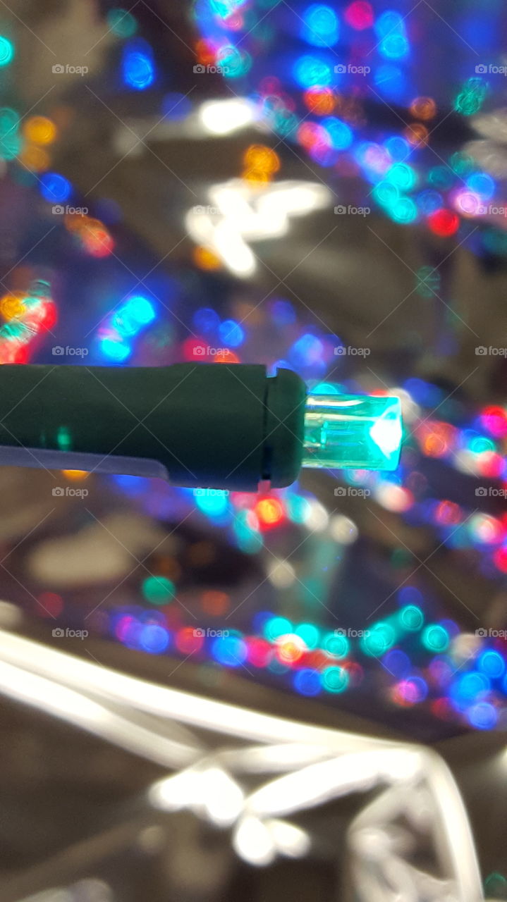 one led Christmas lights with blurred background