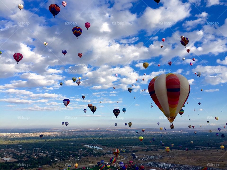 Balloon Fiesta 2015 ABQ. Up in the air, shot of some great colorful balloons!
