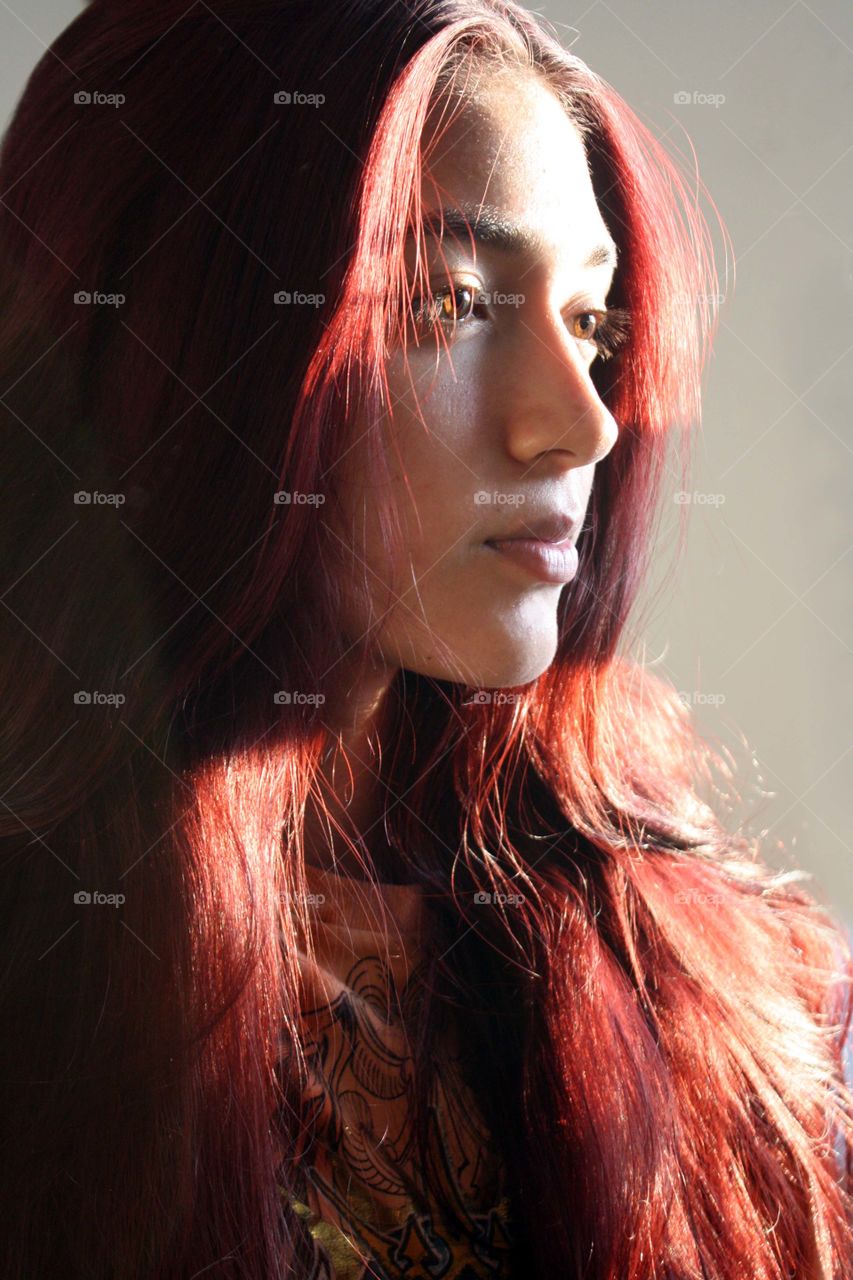Portrait of a teen redhead girl