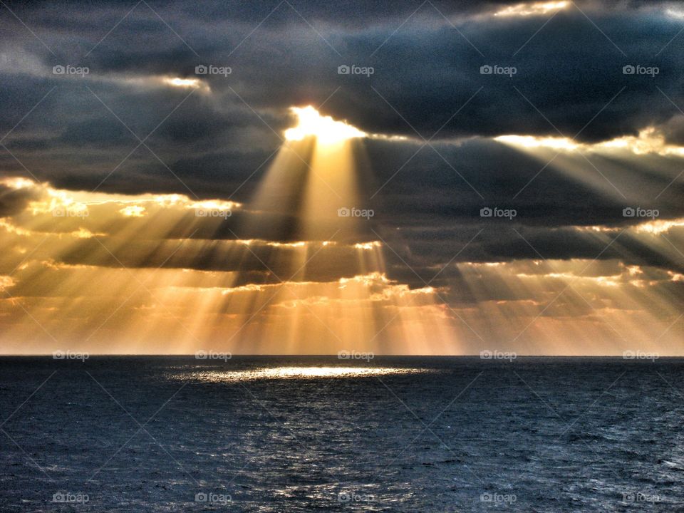 Sunbeam through clouds