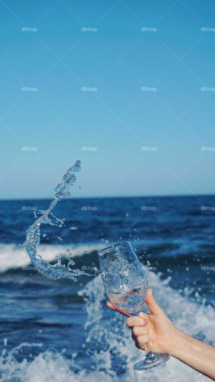 Sea#sky#glass#move#splash#hand