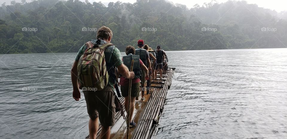 Bamboo raft adventure ride