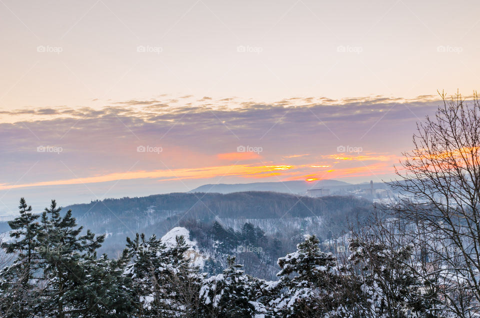 Dramatic sky during winter