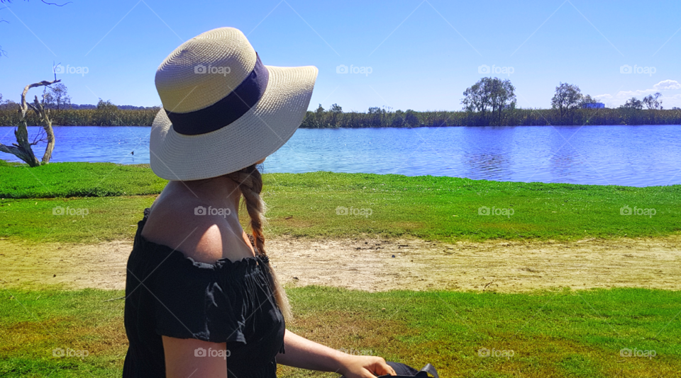 Enjoying some time alone by Herdsman Lake in Western Australia