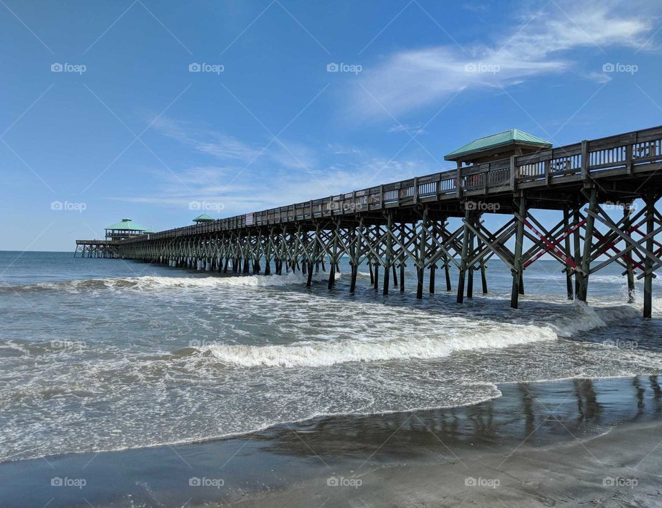A picture of the full length pier at Folly Beach, SC. It is one of the longest piers on the east coast