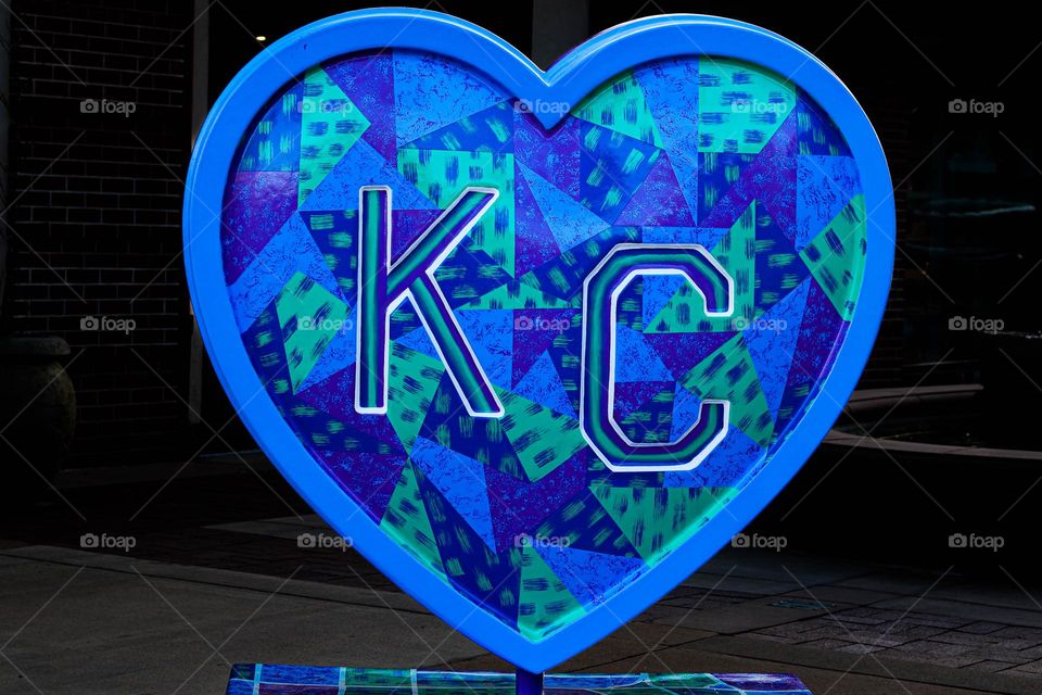Blue and Green KC heart