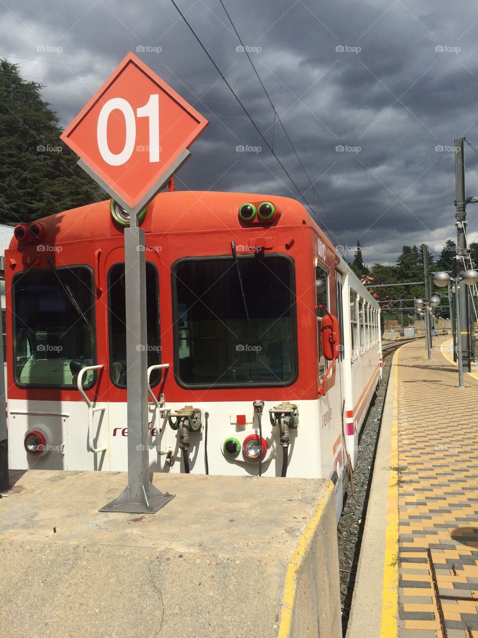 Train waiting in station