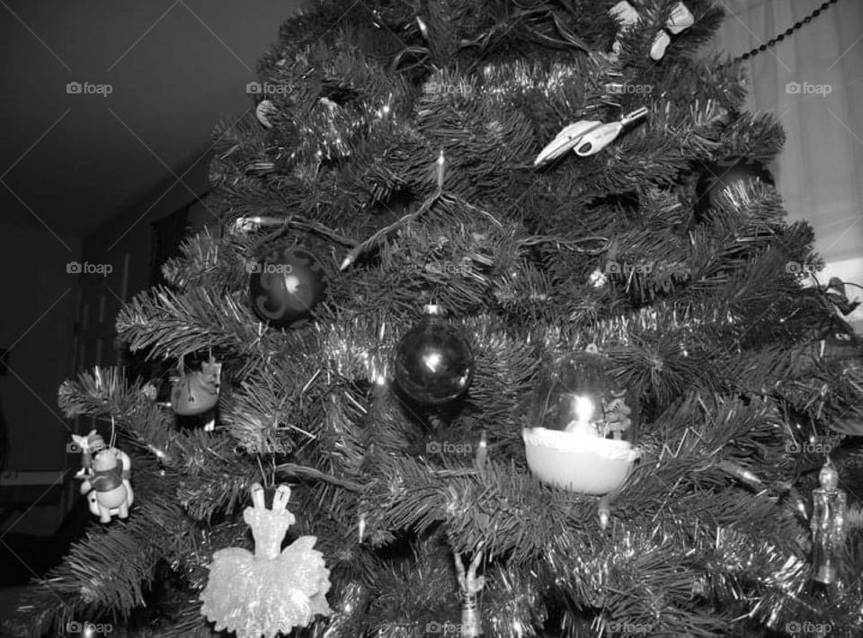 Christmas tree decorated 