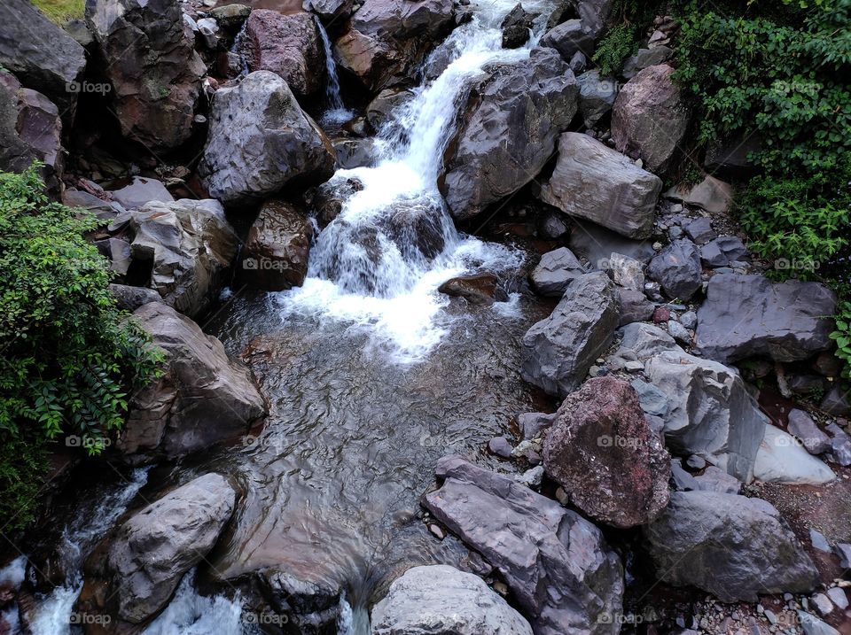 Waterfall and small rocks