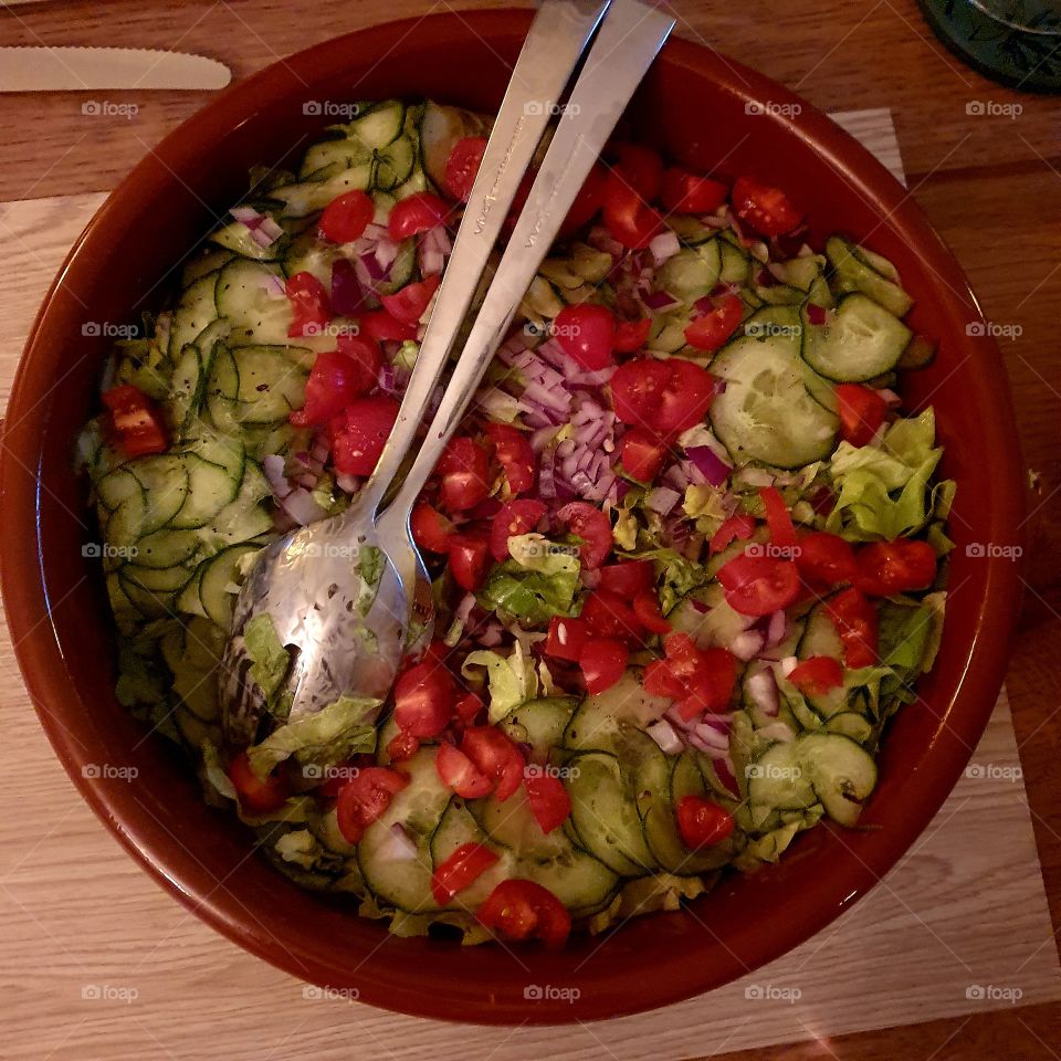 nice salad mix with dinner