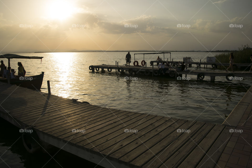 Dusk at the Albufera, a salt lake in Valencia