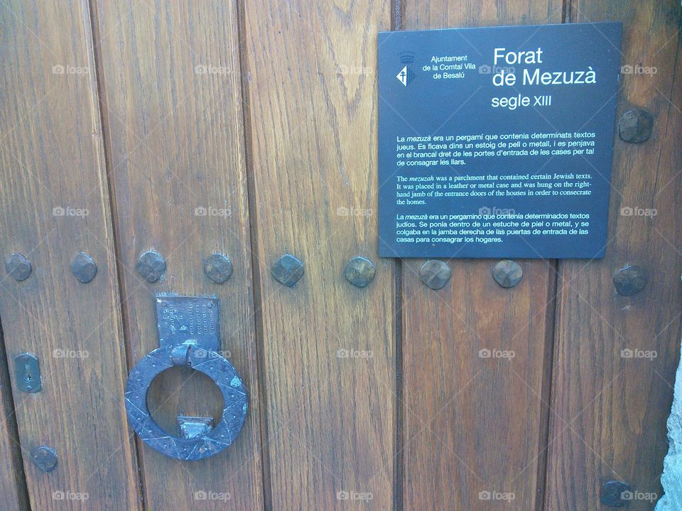 Medieval jewish door,detail