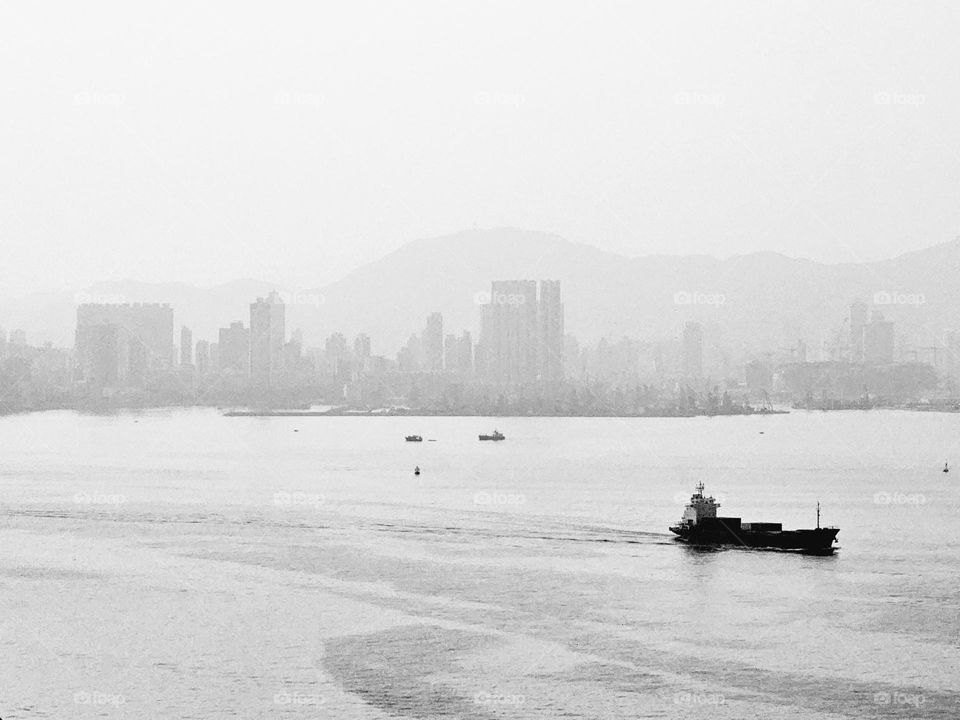 Vessel cross the Harbour