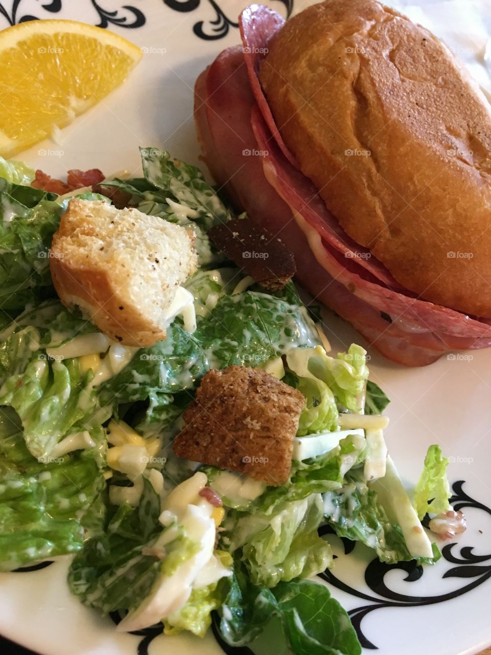 Toasted Italian Sandwich and Salad 