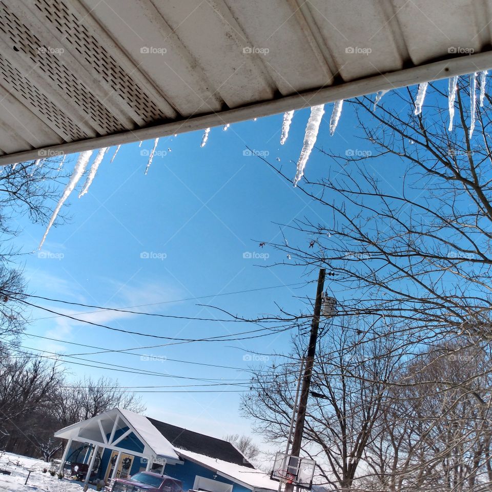 as the icecicles are melting it makes me think that it's actually warmer than it is.