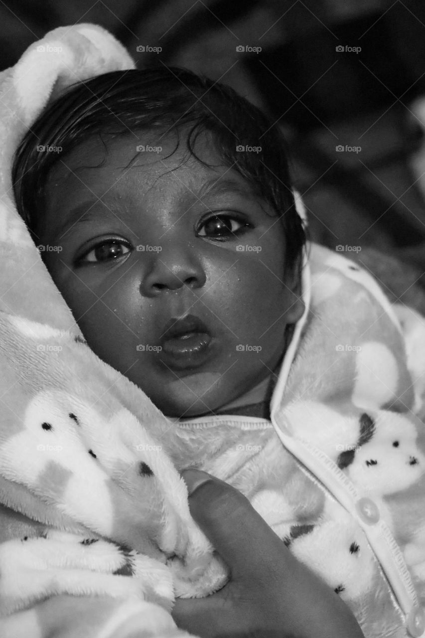 cute newborn expression