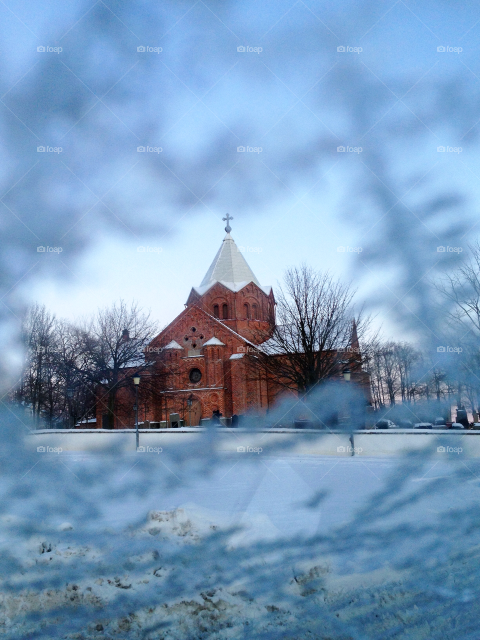 snow winter sweden church by elluca