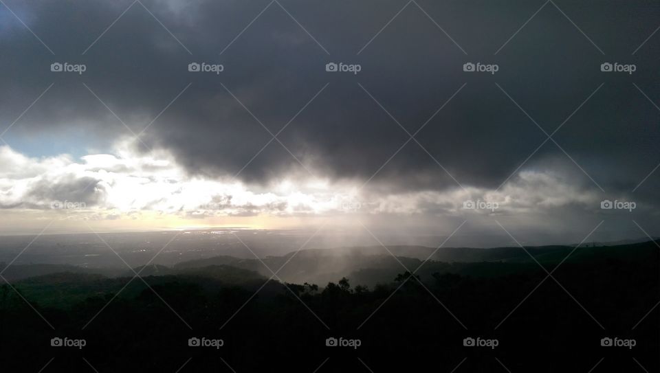 A misty cold afternoon watching clouds drifting over the hills