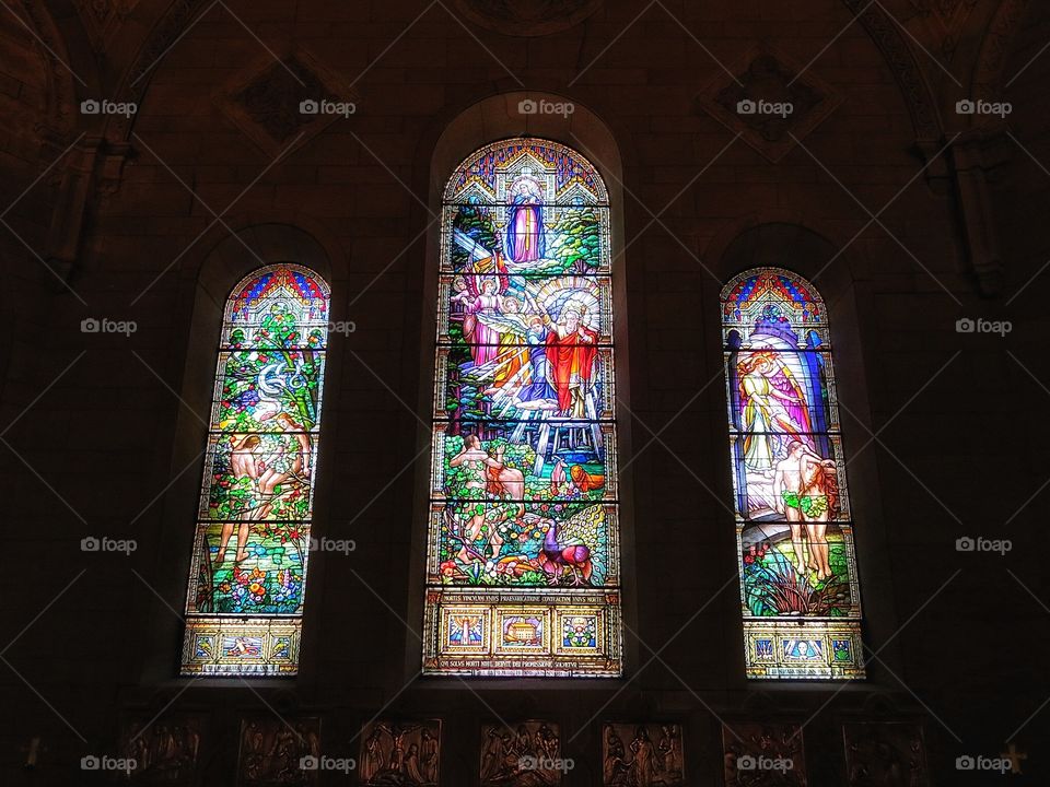 Stained glass St Leon Church Westmount Québec 