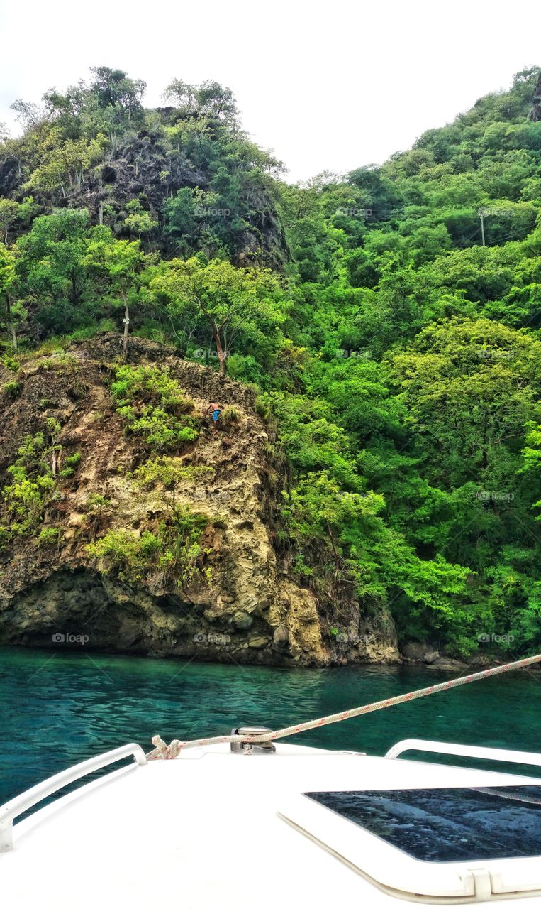 Islander going to jump off cliff.. St Lucia