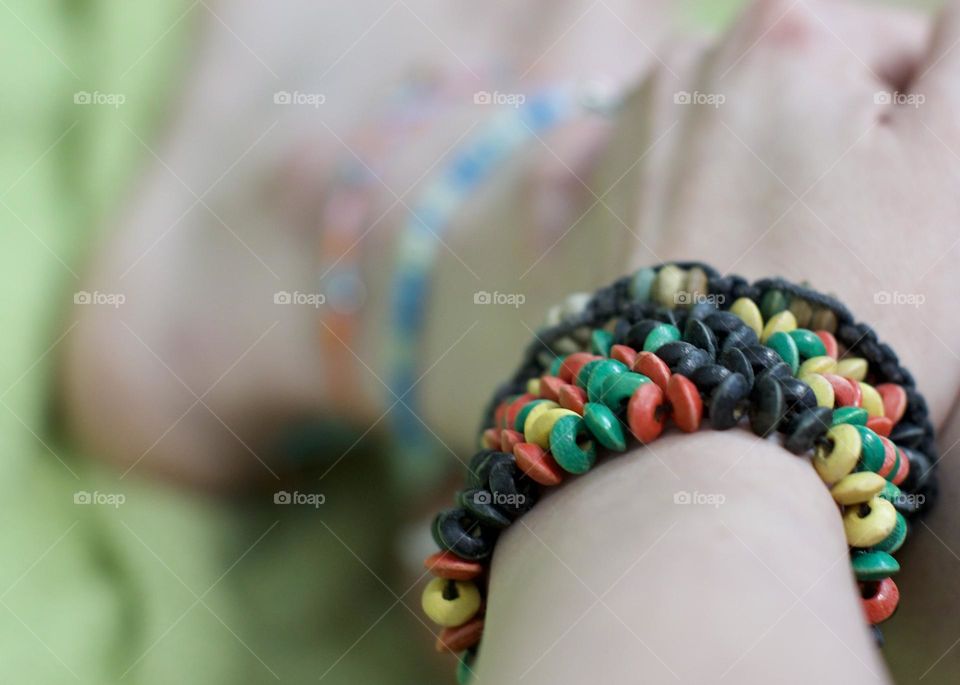 Beaded Bracelet with light anklets