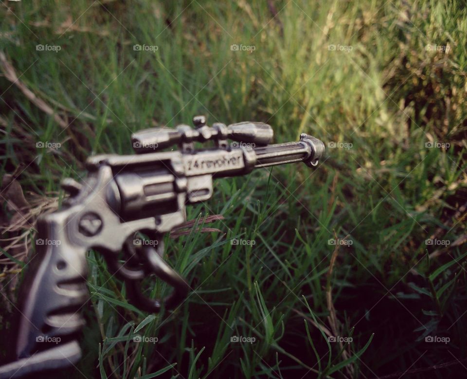 Vintage revolver. revolver with scope