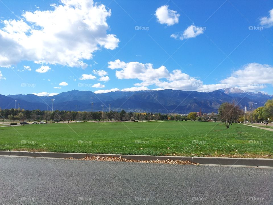 View of pikes peak from Colorado Springs, Colorado
