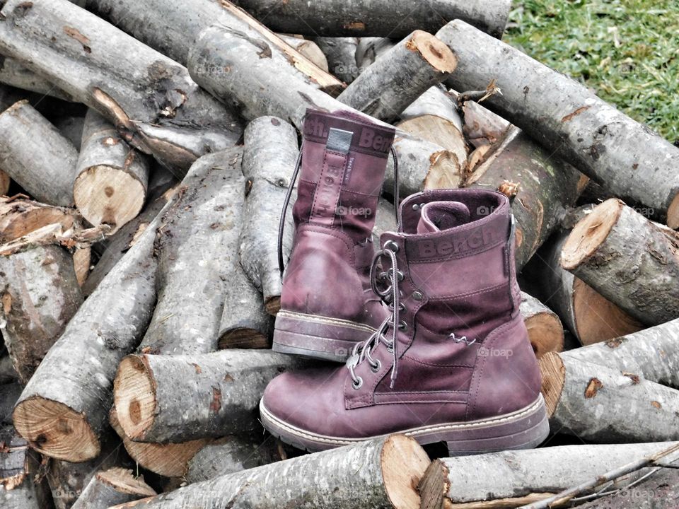 Wood and boots