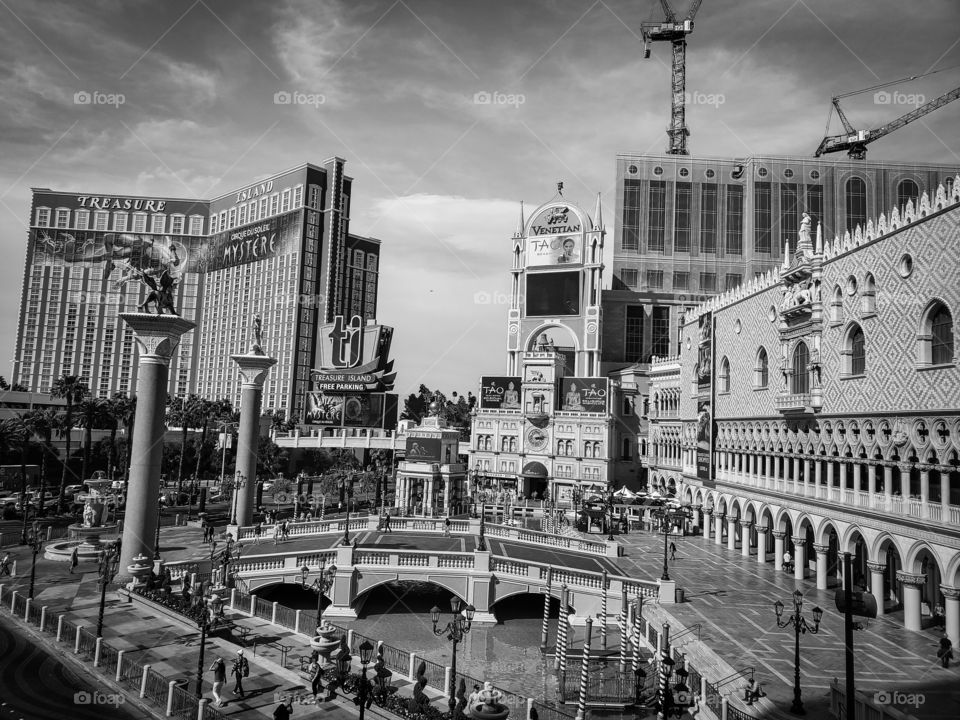 Vegas Strip In Black and White