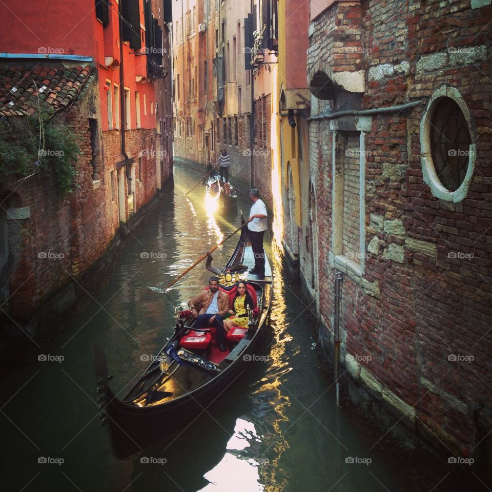 Gondola, Canal, Venetian, Gondolier, People