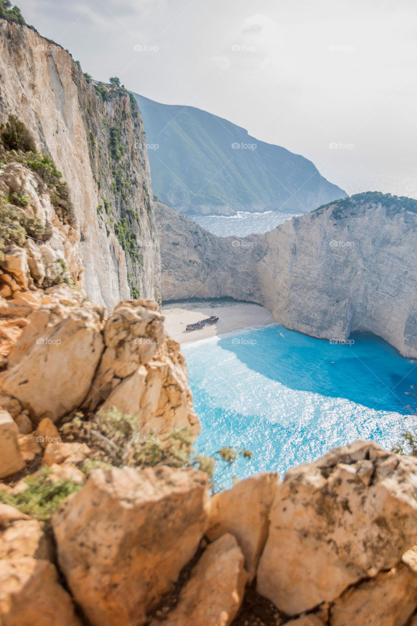 Shipwreck beach in zakynthos greece 