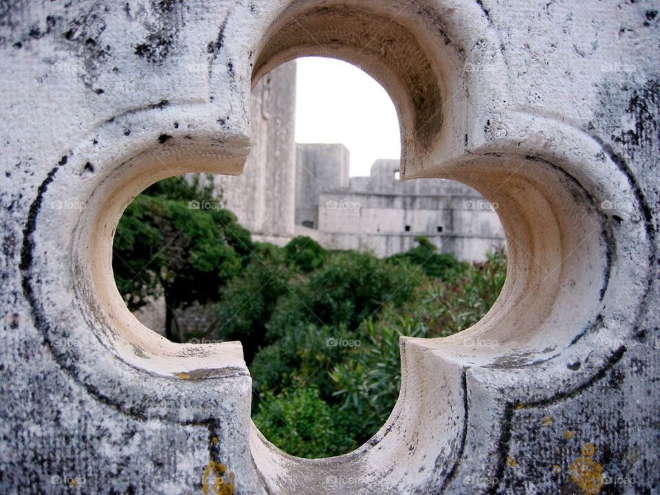 Through the castle wall