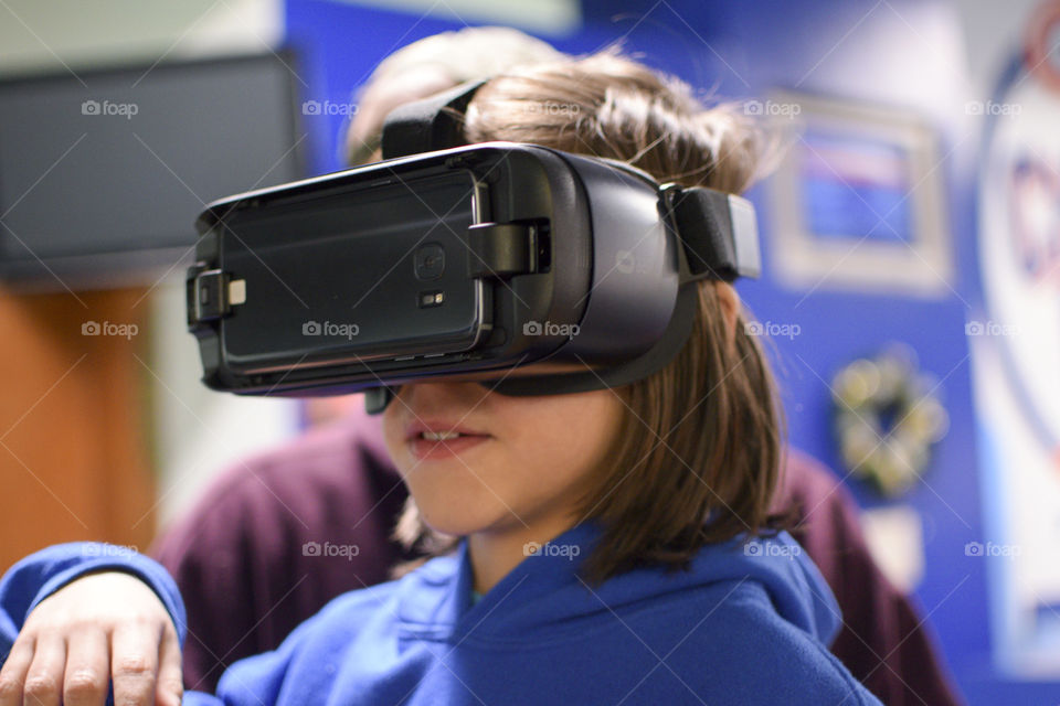 Child with Virtual Reality Goggles 