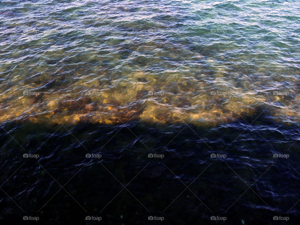 Full frame shot of rippled water in Cádiz, Spain.