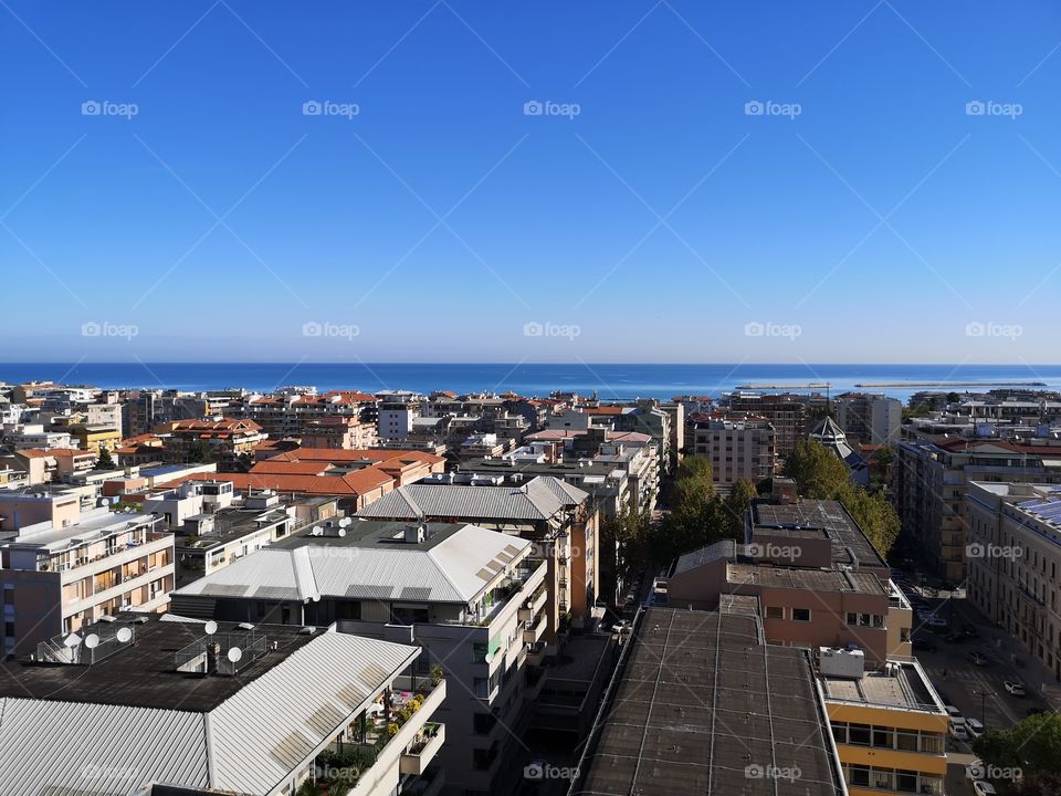 Top view of Pescara (italy)