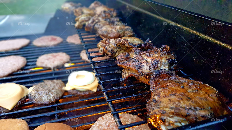 cooking, grilling, burgers, chicken, meat