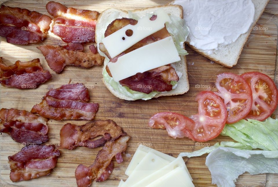 Bacon lettuce tomato and mayonnaise 