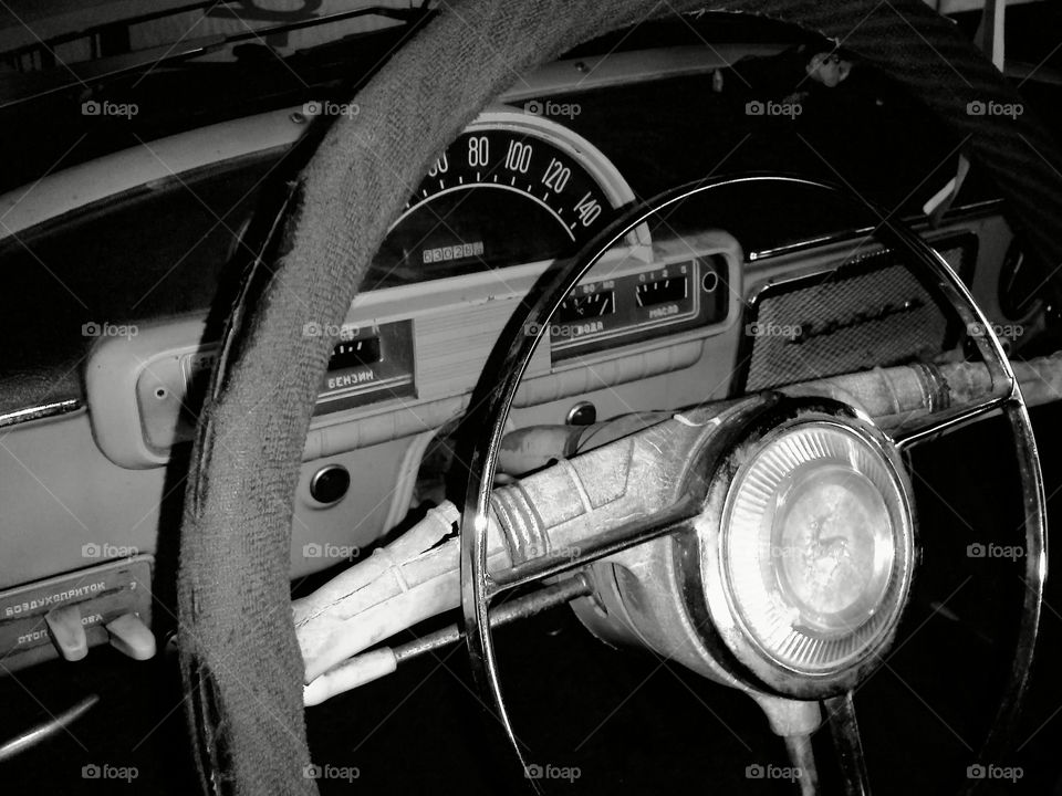 Nostalgia for the old iron. Old car.