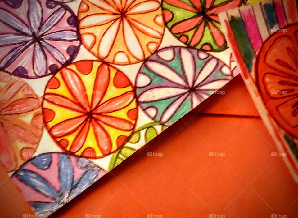 Orange Paper  and Pattern