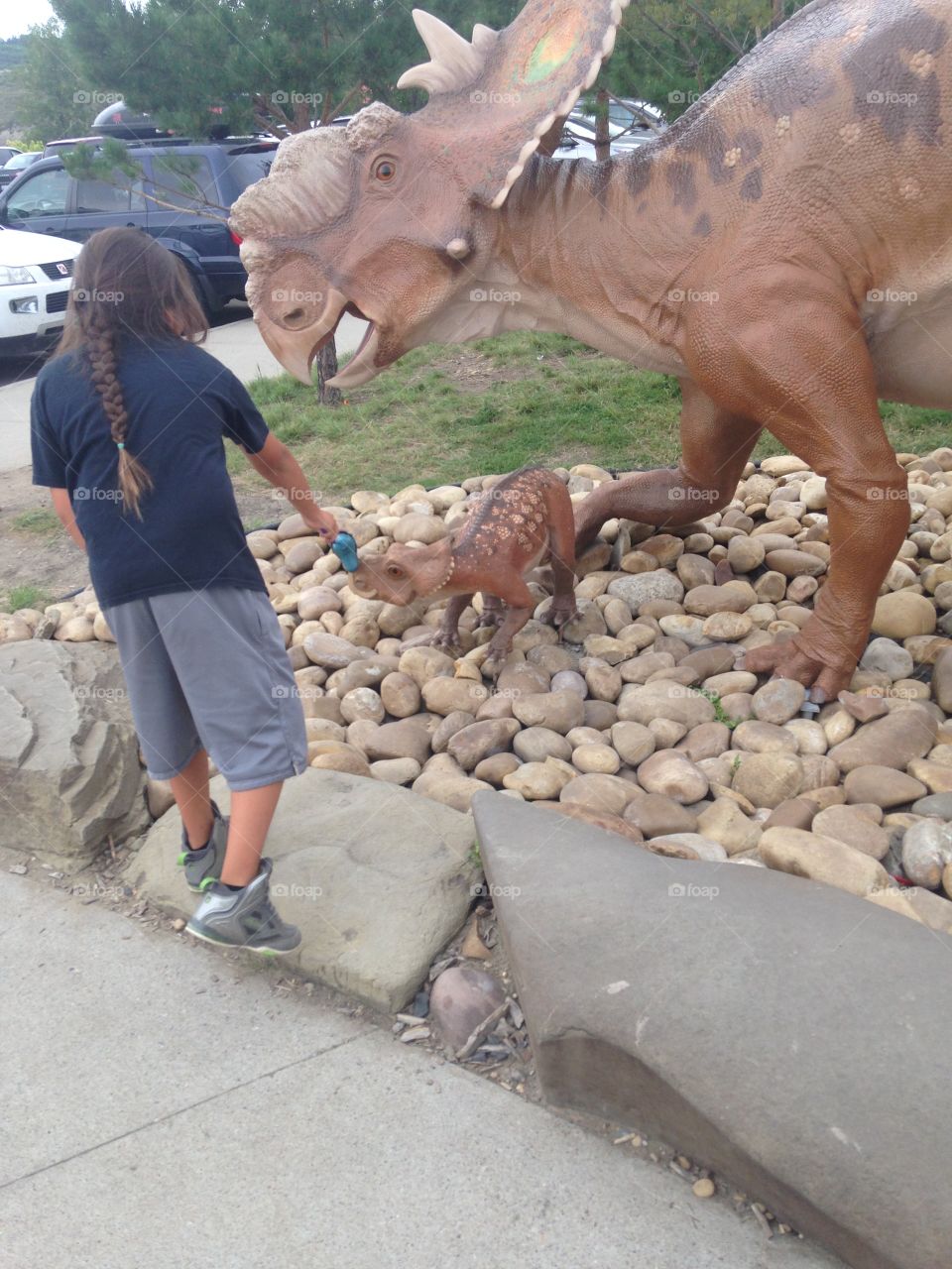 Feeding the baby Dino
