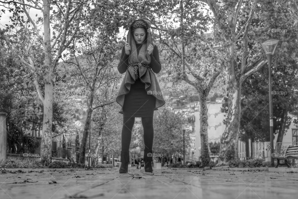 Woman posing in park