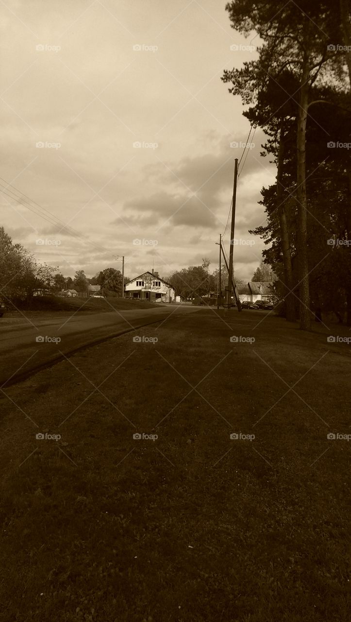 Dark view in a cloudy day