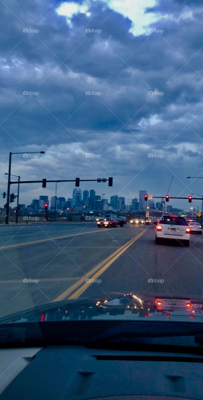 Denver Night Skyline
